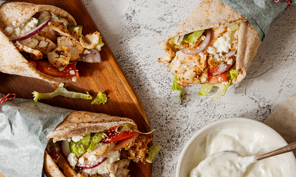 Chicken Souvlaki Pita Wrap